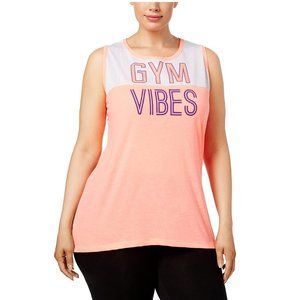 Workout Tank Mesh Open-Back Plus Size Top Material Girl NEW